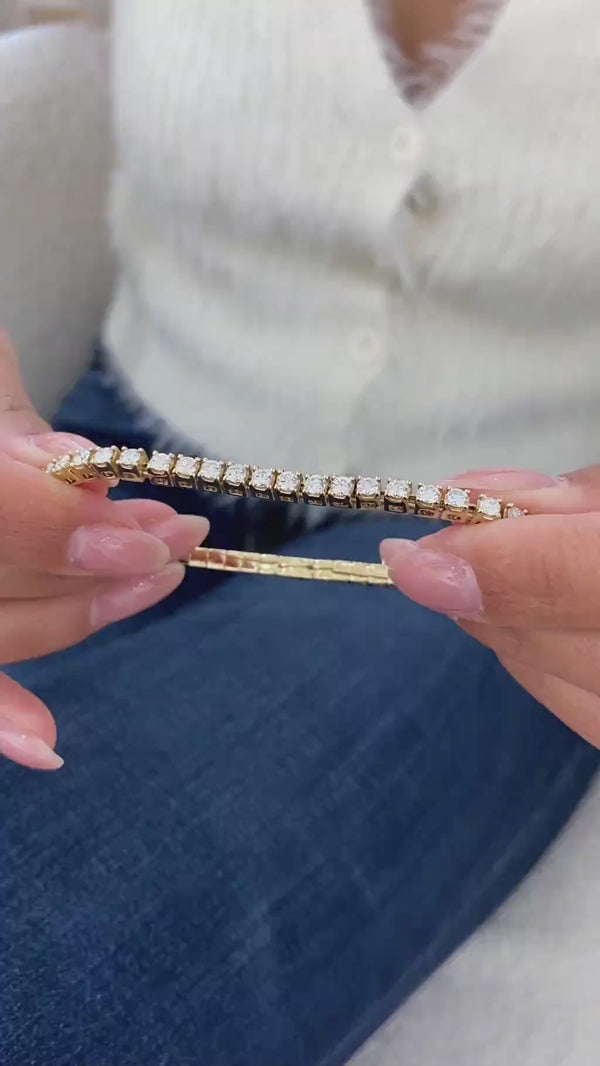 Diamond Tennis Bracelet 4.75 ct TCW, Yellow Gold