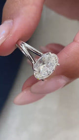 Melodi Engagement Ring 3.1ct TCW, 14K Gold