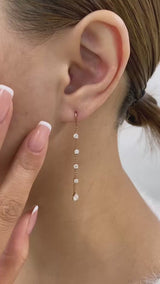 Round and Pear Drop Earrings 1.3ct TCW, Rose Gold 14K