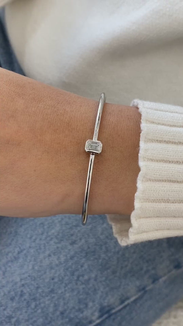 Diamond Bangle Bracelet 1 ct White Gold