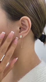 Diamond Chain Earrings 1.6 ct Yellow Gold