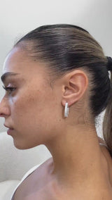 Diamond Hoop Earrings 2.9 ct White Gold