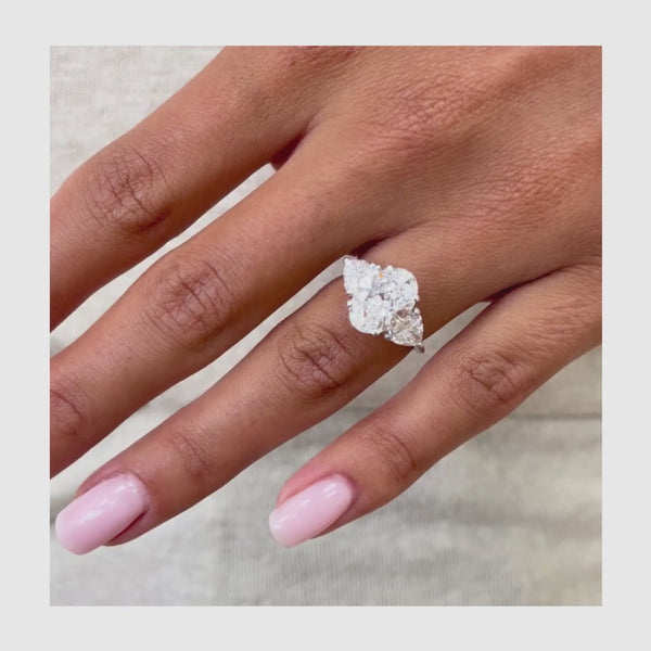 Liza 3 Stone Diamond Engagement Ring, White Gold 18K