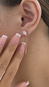 Diamond Chain Earrings 1.6 ct Rose Gold