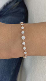 Round Tennis Bracelet 2.7ct TCW, Rose Gold 14K