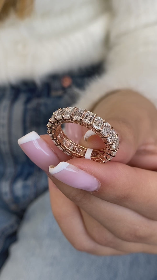 Diamond Eternity Ring 3.90 Carat Rose Gold 14K