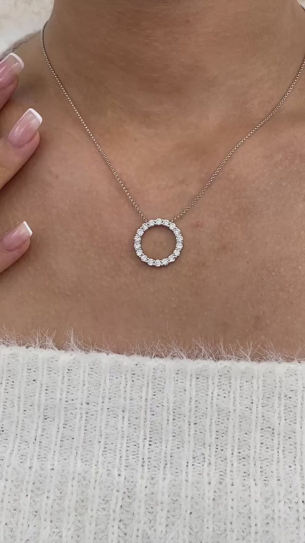 Diamond Pendant Necklace 1.30 ct White Gold