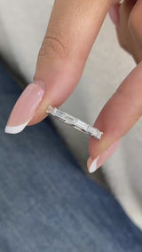 Baguette Band Ring 0.8ct TCW, White Gold 14K