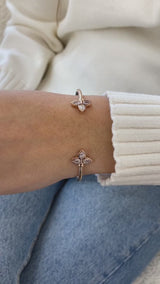 Diamond Bangle Bracelet 1 ct Rose Gold