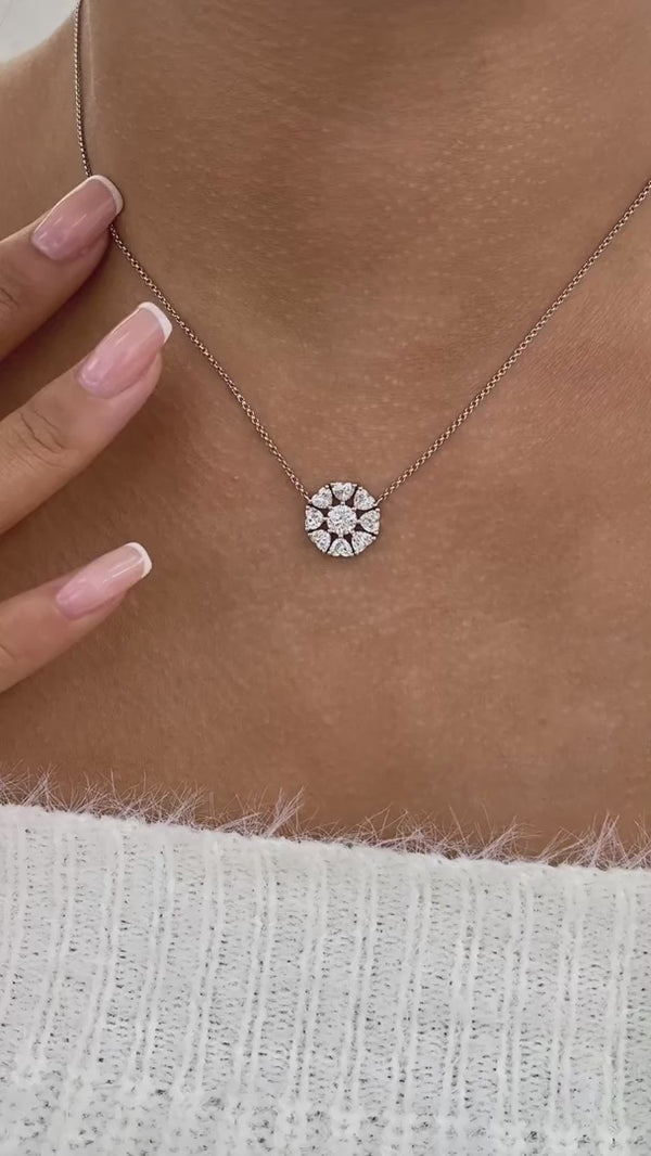 Diamond Pendant Fashion Necklace 1.90 ct TCW, White Gold 14K