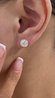 Solitaire Stud Earrings 4 ct TCW , Solid Gold 14k