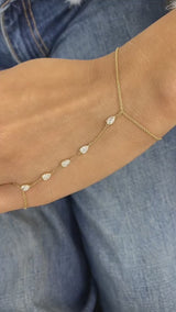 Hand Harness Bracelet 0.9 ct TCW , Solid Gold 14k