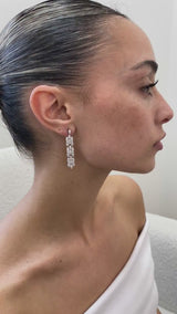 Diamond Dangle Earrings 4.4 ct White Gold