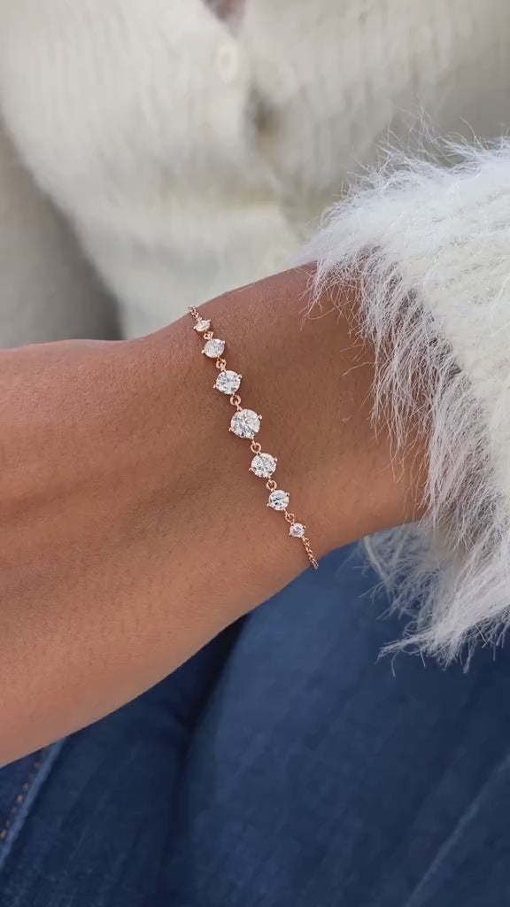 Diamond Link Bracelet 0.9 ct Rose Gold