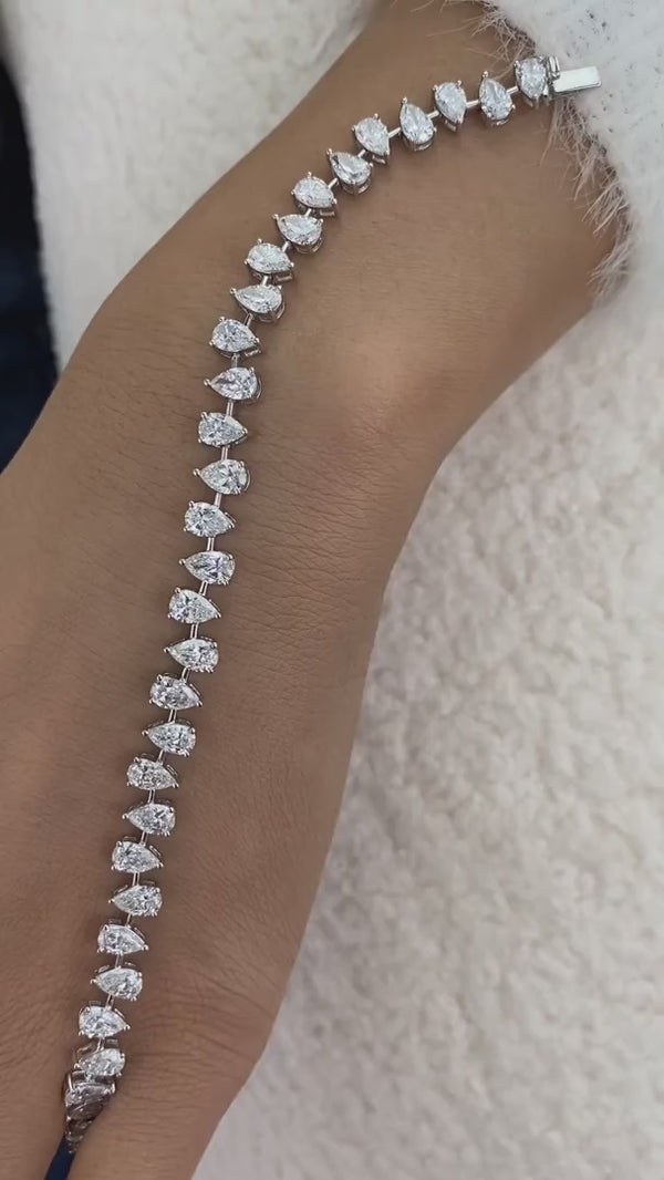 Diamond Tennis Bracelet 9.8 ct White Gold