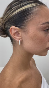 Diamond Hoop Earrings 3 ct Yellow Gold