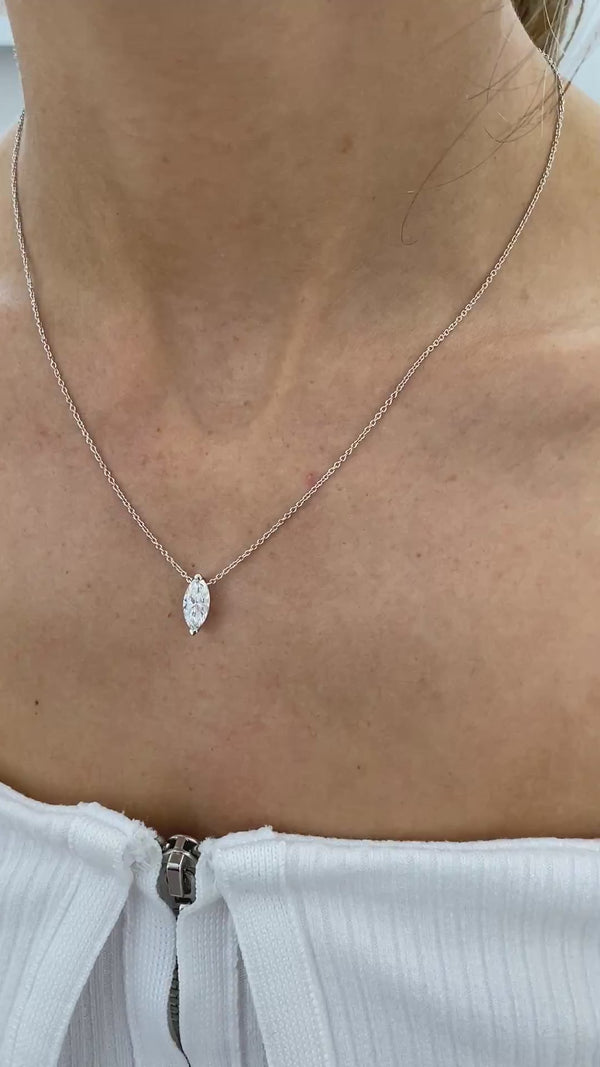 Diamond Pendant Necklace 1 ct White Gold