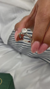 Diamond Pave Ring 1.32 ct TCW 18k White Gold