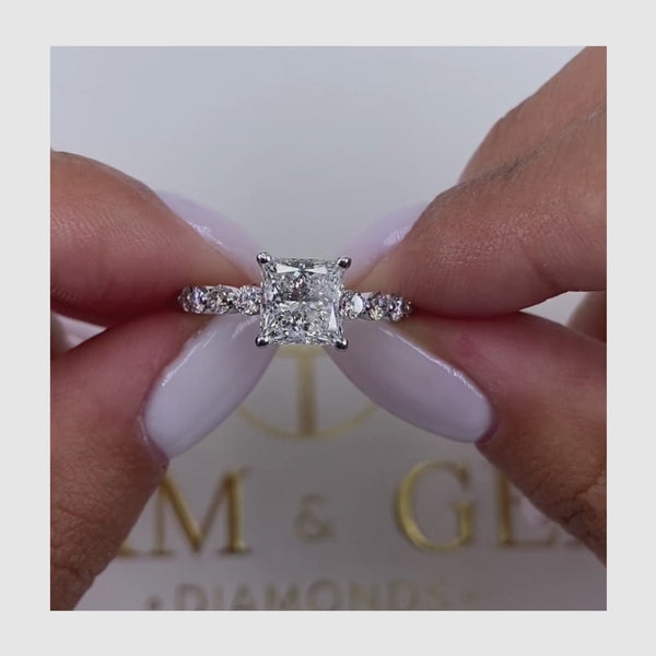 Everly - Princess Cut 2.25 Carat Diamond Engagement Ring