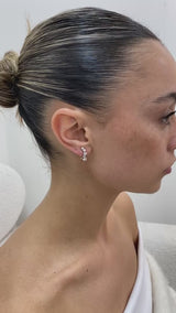 Diamond C Hoop Earrings 1.1 ct White Gold