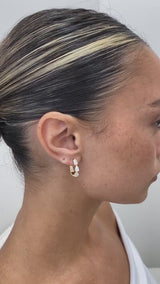 Diamond Hoop Earrings 1.47 ct Yellow Gold