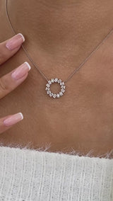 Diamond Pendant Fashion Necklace 1.45 ct TCW, White Gold 14K