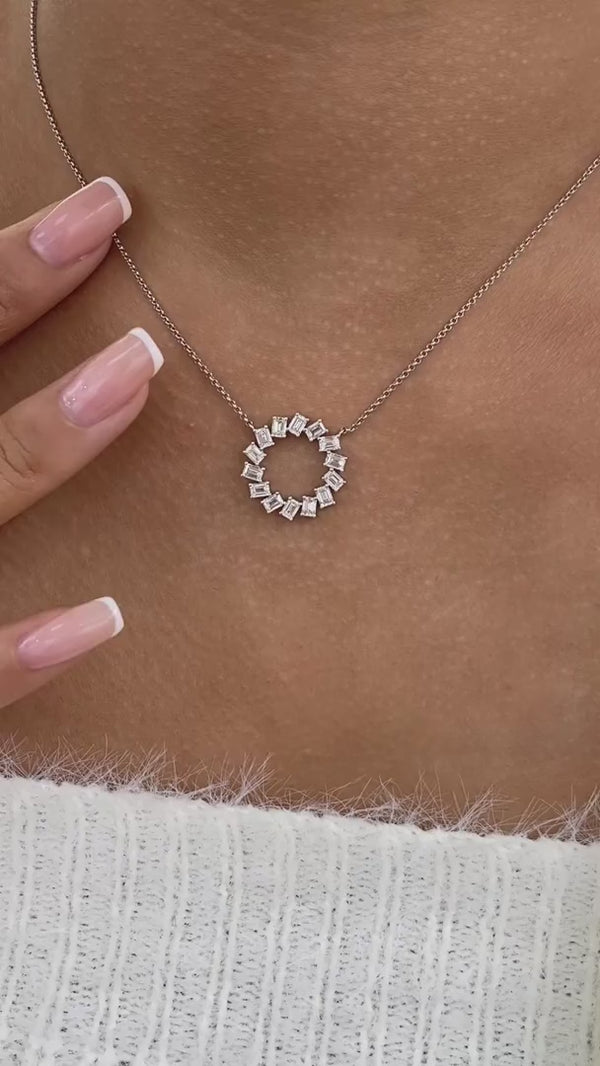 Diamond Pendant Fashion Necklace 1.45 ct TCW, White Gold 14K