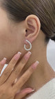 Diamond Open Hoop Earrings 2.4 ct White Gold