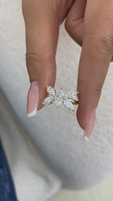 Diamond Cluster Fashion Ring 1.75 ct TCW, Yellow Gold 14K