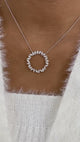 Circle Wreath Necklace 2.3 ct TCW , Solid Gold 14k