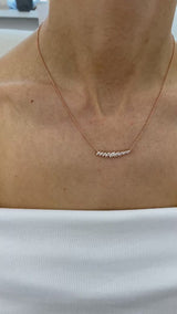 Diamond Pendant Necklace 0.8 ct Rose Gold