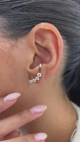 Diamond Climber Earrings 1.5 ct Rose Gold