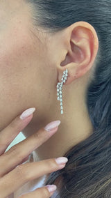 Diamond Drop Earrings 2.1 ct White Gold