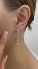 Marquise and Round Drop Earrings 2.5ct TCW, Rose Gold 14K