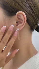 Diamond Chain Earrings 1.2 ct Rose Gold