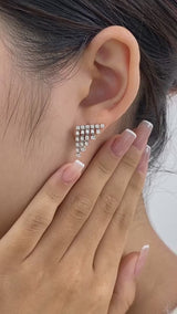 Diamond Dangle Earrings 1.09 ct White Gold