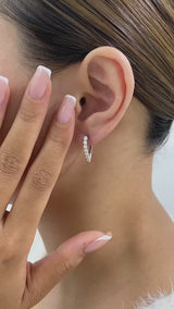 Diamond Hoop Earrings 0.7 ct White Gold