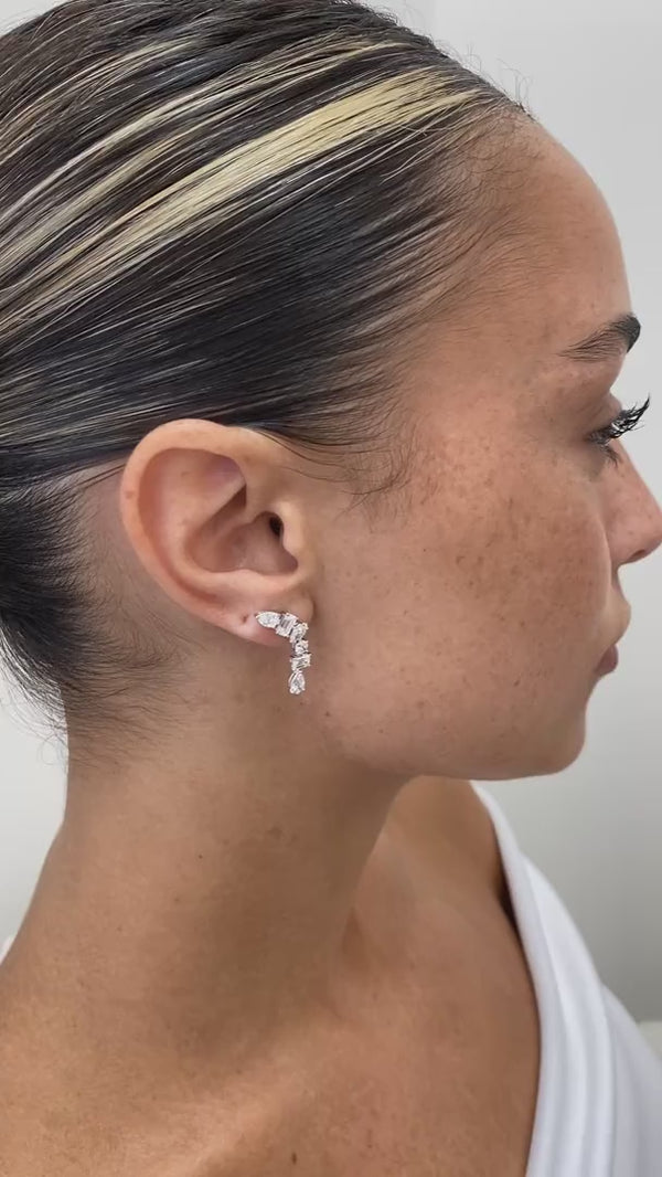 Diamond Drop Earrings 2.7 ct White Gold