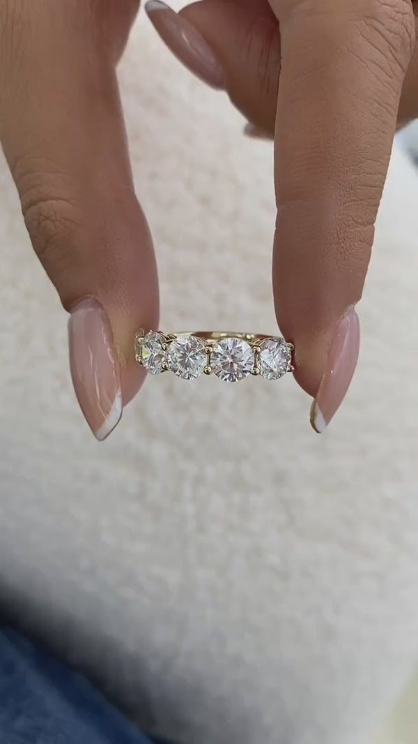 Diamond Band Ring 3.50 ct Yellow Gold