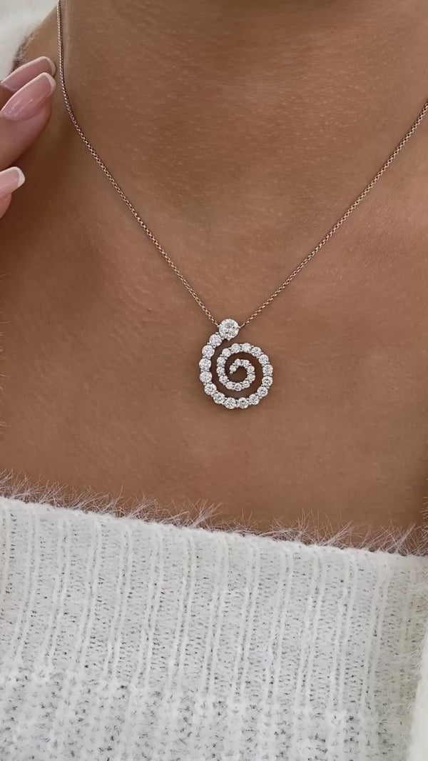 Diamond Pendant Fashion Necklace 2.60 ct TCW, White Gold 14K