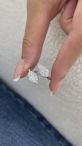 Toi-et Moi Ring 2 ct TCW , Solid Gold 14k