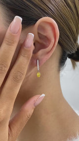 Diamond Dangle Earrings 1.2 ct White Gold