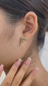 Diamond Dangle Earrings 1.08 ct Yellow Gold