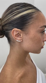 Diamond Climber Earrings 1.56 ct Yellow Gold