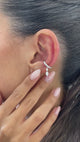 Diamond Cuff Earrings 0.45 ct TCW, White Gold