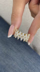 Three-Row Eternity Ring 2.8ct TCW, 14K Gold