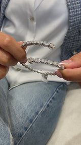 Diamond Bangle Bracelet 5 ct White Gold