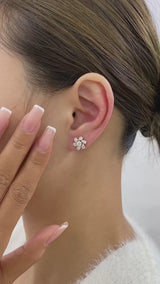 Diamond Stud Earrings 2 ct Rose Gold