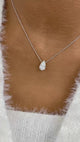 Pear Pendant Necklace 1.5ct TCW, White Gold 14K