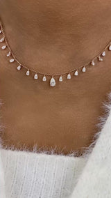 PEAR Necklace 2.9ct TCW, Rose Gold 14K